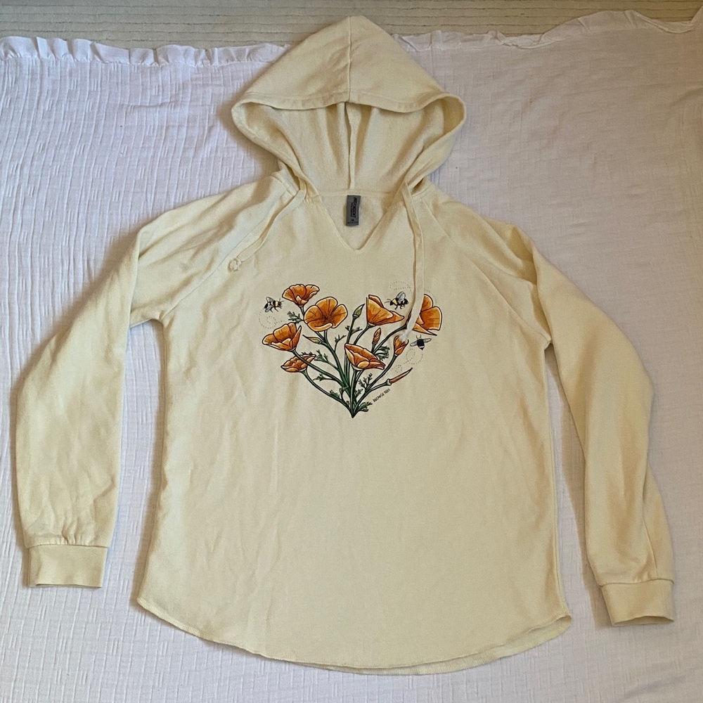 INDEPENDENT Yellow Hoodie with Floral Design